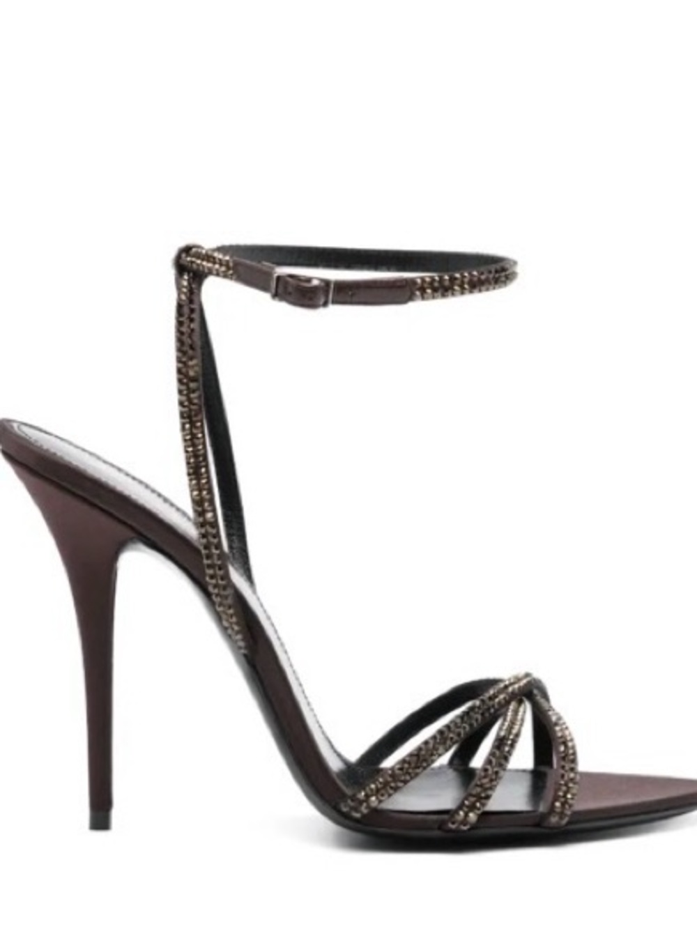 NEW!! Saint Laurent Ava Sandals in Crepe Satin with Rhinestones US 11 - Picture 2 of 5